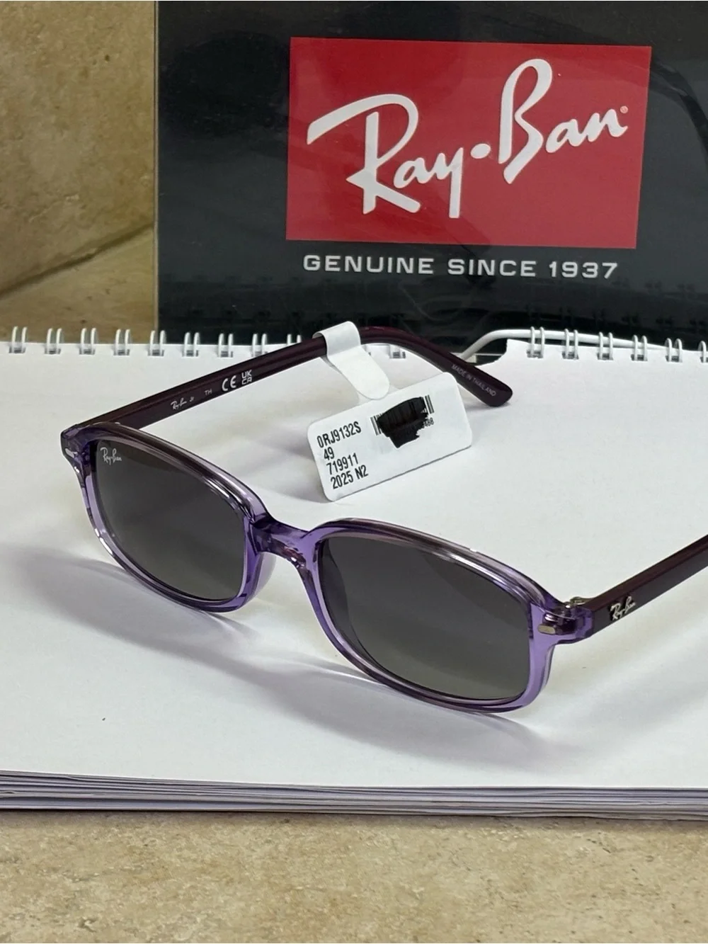 New Ray-Ban Kids RJ9132S 7199/11 Transparent Polished Violet Sunglasses